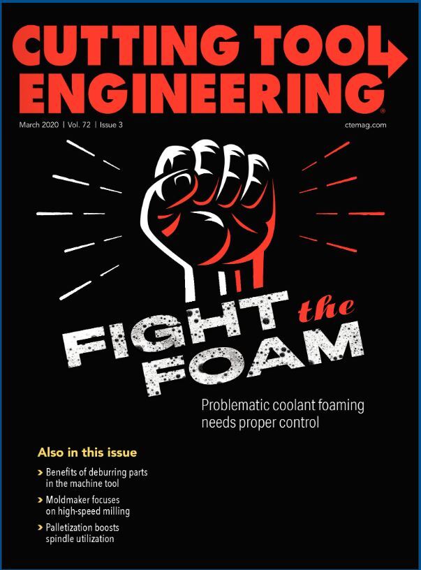 "Cutting Tool Engineering" - "Fight the Foam" Cover, with graphic of fist