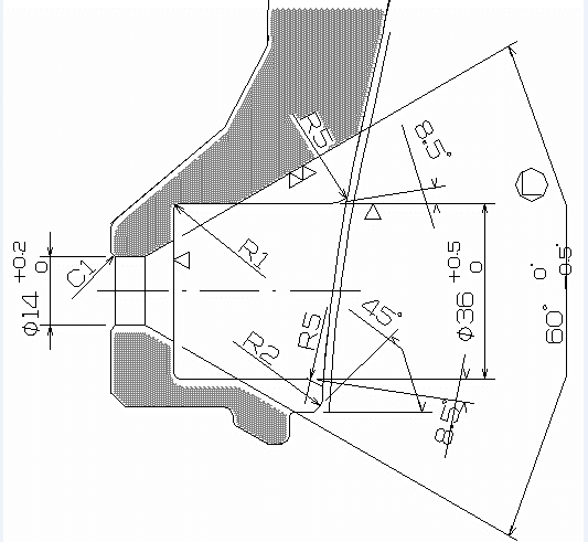 Vex-P tool, drill and chamfer, wheel mounting bore, aluminum machining, automotive manufacturing diagram