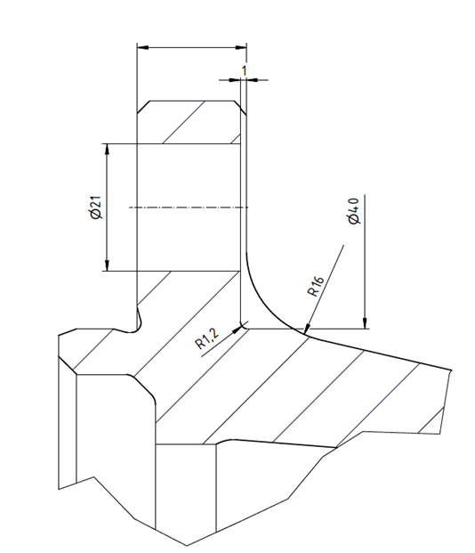 Drawing of surface for application