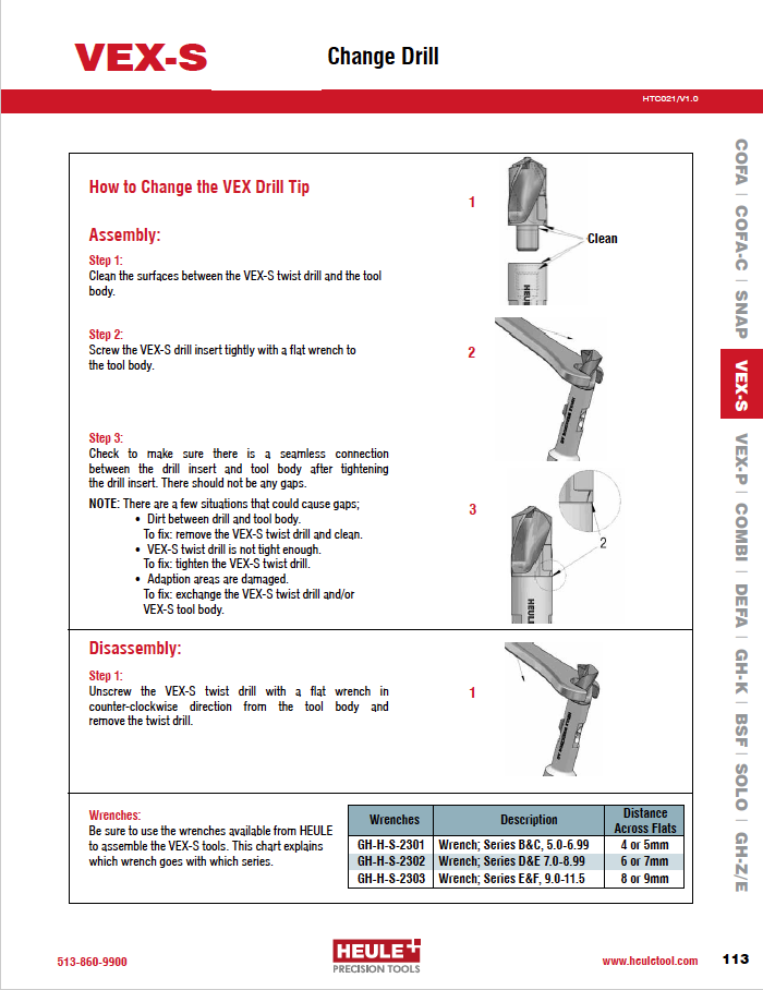 HEULE VEX-S Drill Change