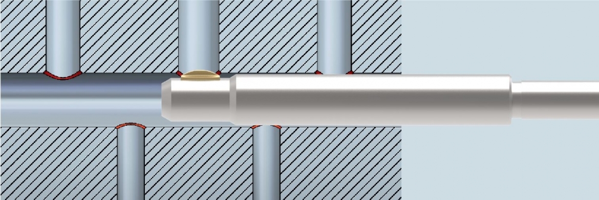 cross hole deburring for main bores with intersecting bores